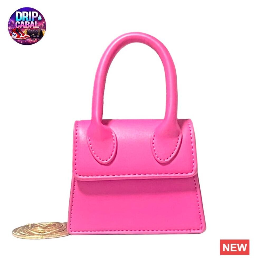 Faux Leather Mini Clutch Purse Crossbody Bag Chain Strap Elegant Chic
